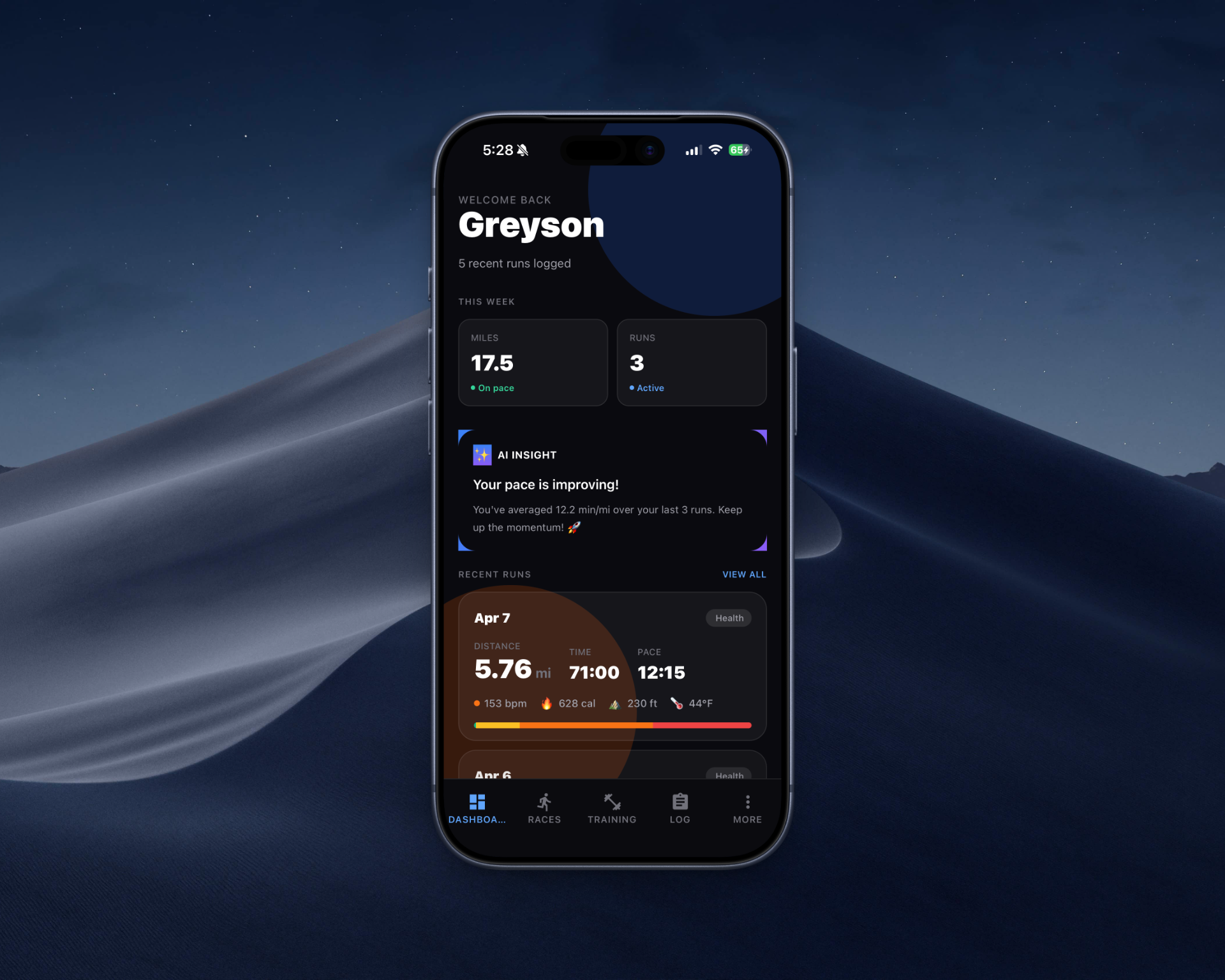 AI Run Coach mobile app